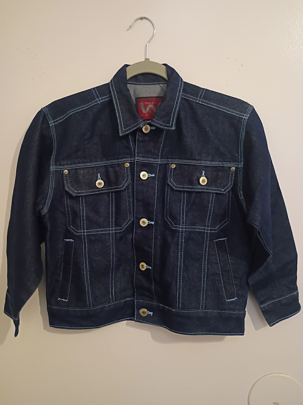 Web Jeans Women's Dark Indigo Cropped Denim Jacket Sz S